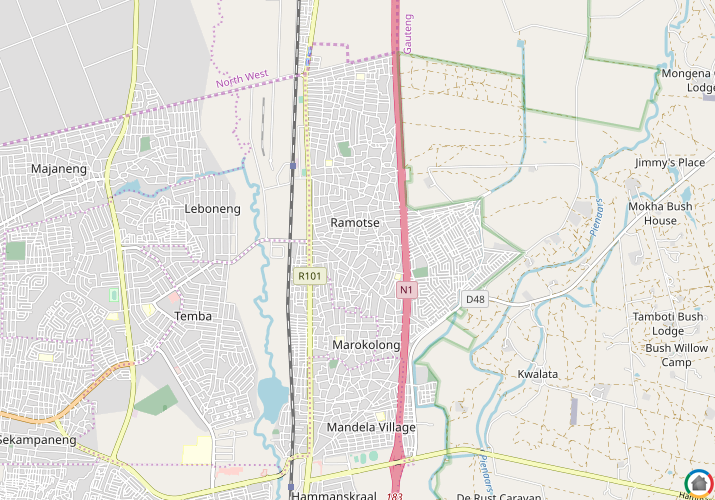 Map location of Ramotse